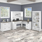 Fairview 60W Desk with Hutch, Cabinet and Bookcase by Bush Furniture