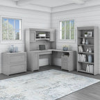 Fairview 60W Desk with Hutch, Cabinet and Bookcase by Bush Furniture