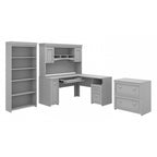 Fairview 60W Desk with Hutch, Cabinet and Bookcase by Bush Furniture