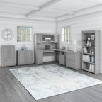 Fairview 60W Desk with Hutch, Cabinet and Bookcase by Bush Furniture