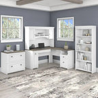 Fairview 60W Desk with Hutch, Cabinet and Bookcase by Bush Furniture