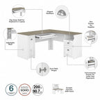 Fairview 60W Desk with Hutch, Cabinet and Bookcase by Bush Furniture