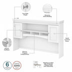 Fairview 60W Desk with Hutch, Cabinet and Bookcase by Bush Furniture