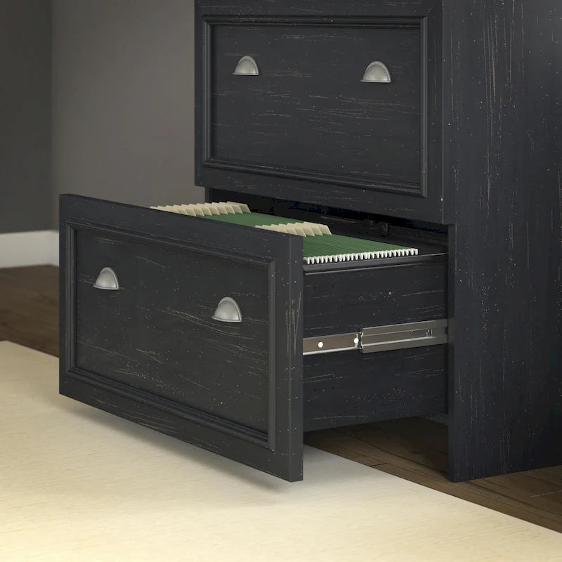 Fairview 60W Desk with Hutch, Cabinet and Bookcase by Bush Furniture