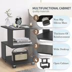 Modern 2-Tier Magic Cube Nightstands with Hollow Rectangle Design  Contemporary Bedroom Storage Table