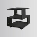 Modern 2-Tier Magic Cube Nightstands with Hollow Rectangle Design  Contemporary Bedroom Storage Table