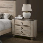 Roundhill Furniture Imerland Contemporary White Wash Finish 5-Piece Bedroom Set, King