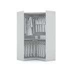 Mulberry 2.0 Modern Corner Wardrobe w/ 2 Hanging Rods