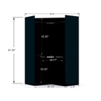 Mulberry 2.0 Modern Corner Wardrobe w/ 2 Hanging Rods