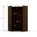 Mulberry 2.0 Modern Corner Wardrobe w/ 2 Hanging Rods