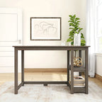 Plank and Beam Desk with Bookshelves