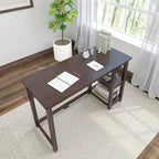 Plank and Beam Desk with Bookshelves