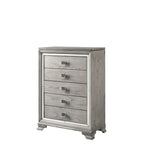 Evonne 6 Piece Gray LED Upholstered Panel Bedroom Set