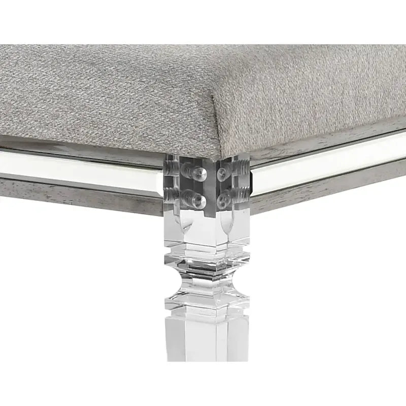 Evonne 6 Piece Gray LED Upholstered Panel Bedroom Set