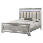 Evonne 6 Piece Gray LED Upholstered Panel Bedroom Set