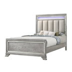 Evonne 6 Piece Gray LED Upholstered Panel Bedroom Set