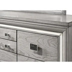 Evonne 6 Piece Gray LED Upholstered Panel Bedroom Set