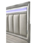 Evonne 6 Piece Gray LED Upholstered Panel Bedroom Set