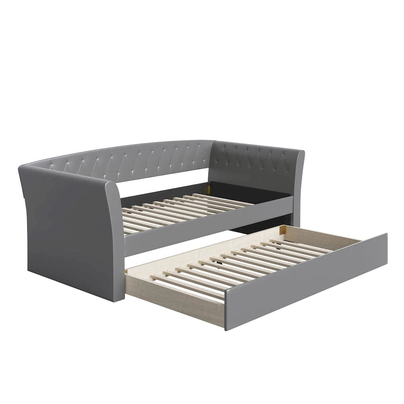 St. Ives Faux Leather Upholstered Day Bed with Trundle