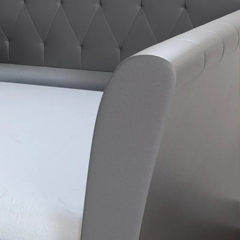 St. Ives Faux Leather Upholstered Day Bed with Trundle
