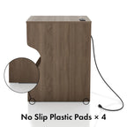 DH BASIC Modern Chestnut Brown 1-Drawer Nightstand with Charging Station and Hidden Storage by Denhour