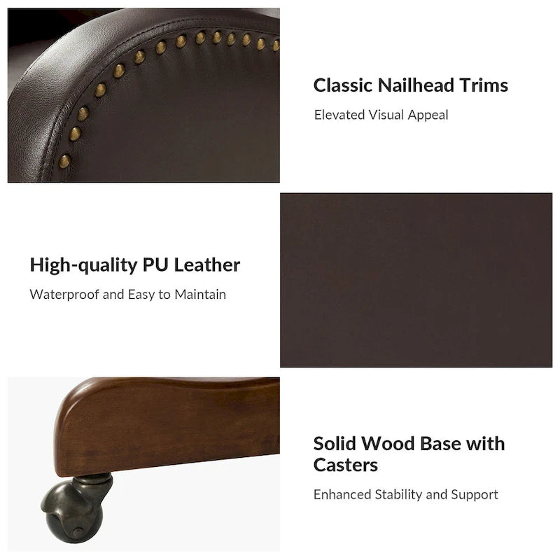 Pete Faux Leather Adjustable Height Swivel Executive Chair with Tilt Mechanism by HULALA HOME