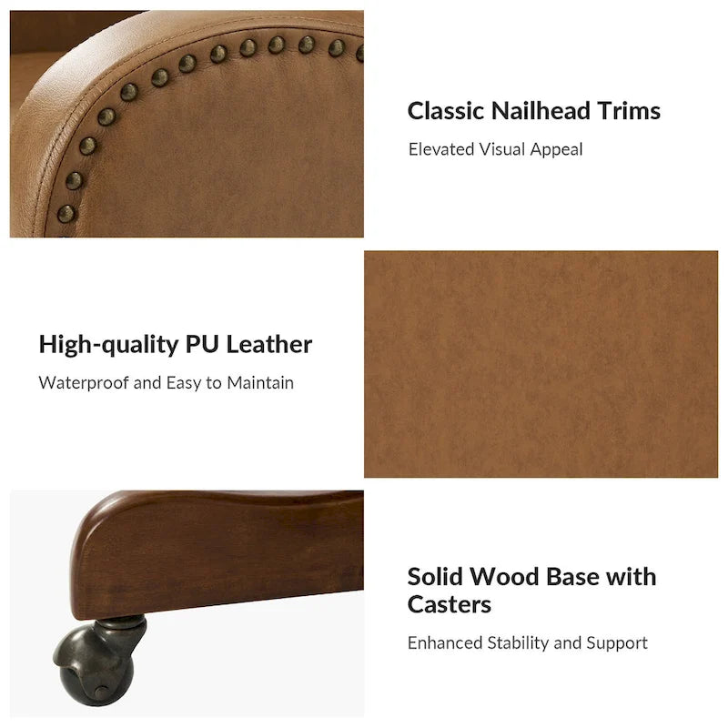 Pete Faux Leather Adjustable Height Swivel Executive Chair with Tilt Mechanism by HULALA HOME