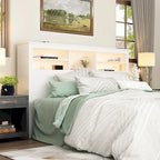 65 W Timechee Wooden Bookcase Headboard With Light