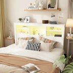 65 W Timechee Wooden Bookcase Headboard With Light