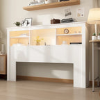 65 W Timechee Wooden Bookcase Headboard With Light