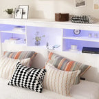 65 W Timechee Wooden Bookcase Headboard With Light