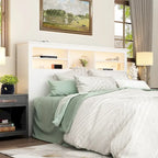 65 W Timechee Wooden Bookcase Headboard With Light