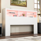 65 W Timechee Wooden Bookcase Headboard With Light