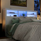 65 W Timechee Wooden Bookcase Headboard With Light