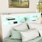 65 W Timechee Wooden Bookcase Headboard With Light