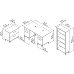 Somerset 60W Office Desk with Cabinet and 5 Shelf Bookcase