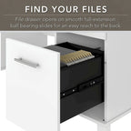 Somerset 60W Office Desk with Cabinet and 5 Shelf Bookcase