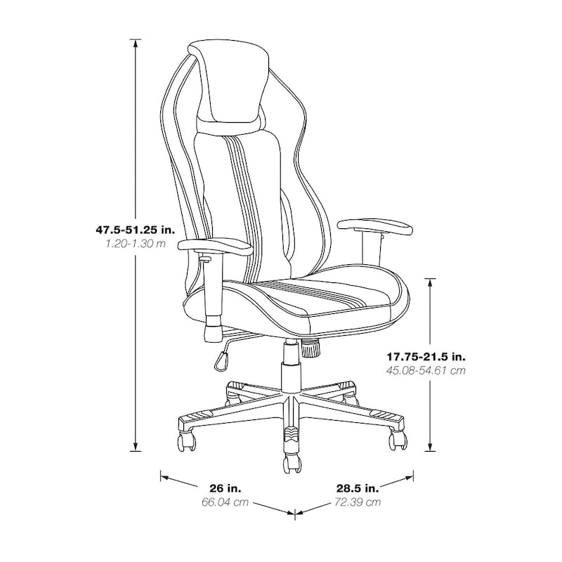BOA II Gaming Chair in Bonded Leather with Color Accents