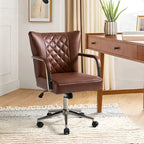 Felice Modern Swivel Height Adjustment Diamond-Tufted Office Chair by HULALA HOME