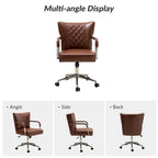 Felice Modern Swivel Height Adjustment Diamond-Tufted Office Chair by HULALA HOME