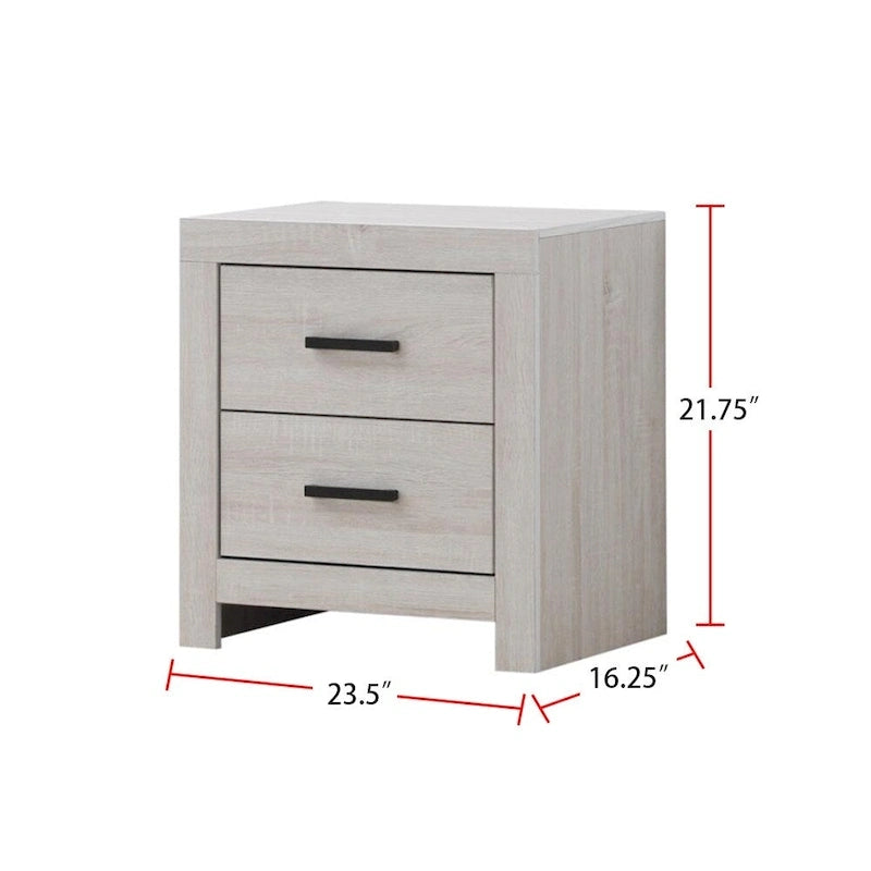 Wooden Queen Bedroom Set in Coastal White