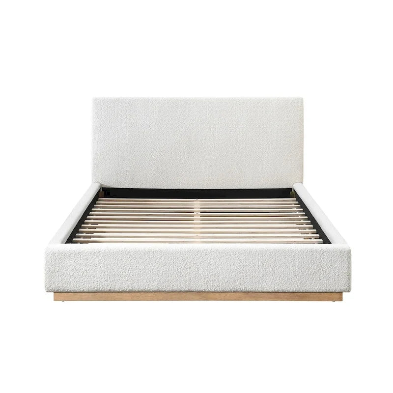 Porter Boucle Upholstered Wood Base Platform Bed