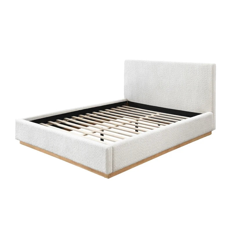 Porter Boucle Upholstered Wood Base Platform Bed