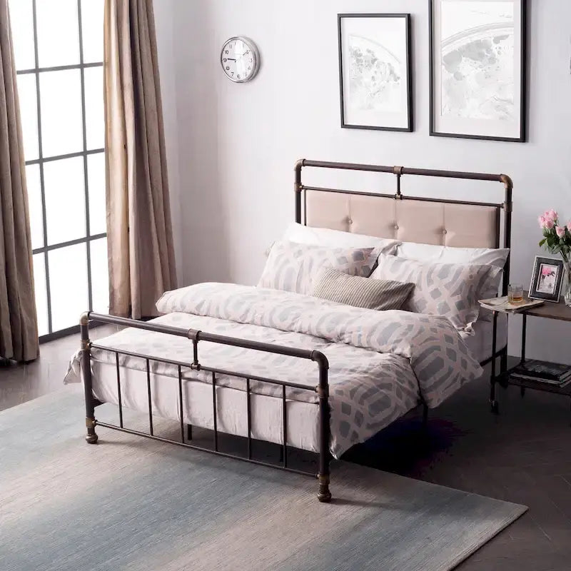 Corvus Somme Antique Dark Bronze Iron Metal Bed
