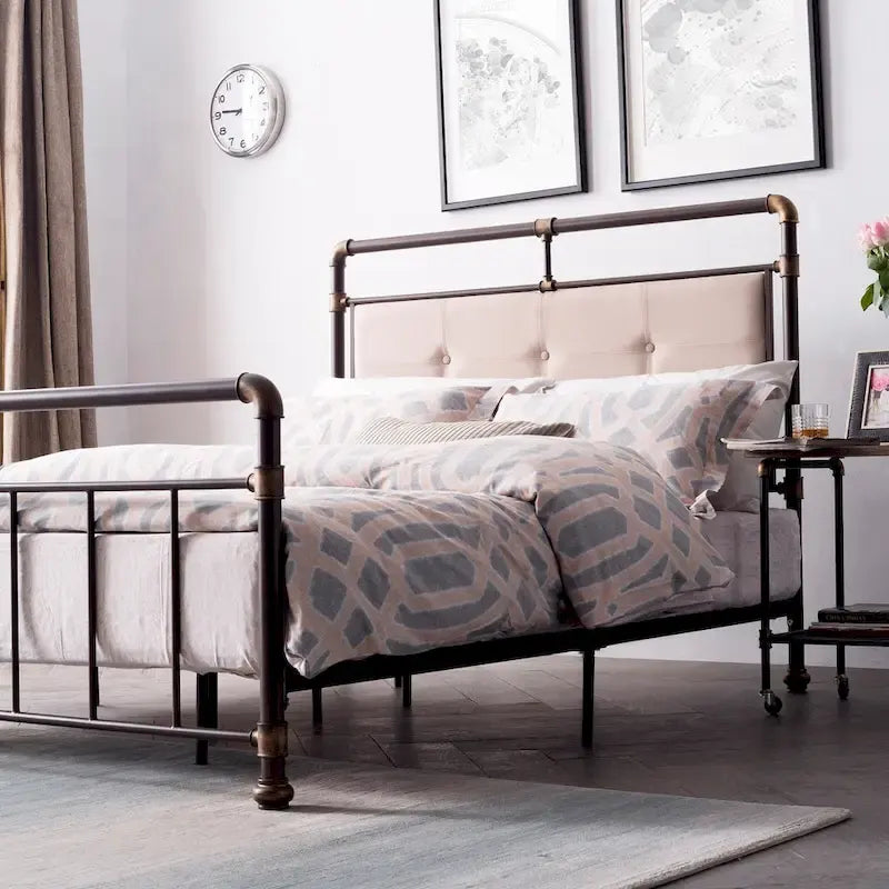Corvus Somme Antique Dark Bronze Iron Metal Bed