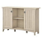 Antique White Storage Cabinet with Doors - 46.22 L x 12.76 W x 29.96 H - 46.22 L x 12.76 W x 29.96 H