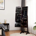 Copper Grove Newtown Espresso Jewelry Cabinet with LED Dressing Mirror