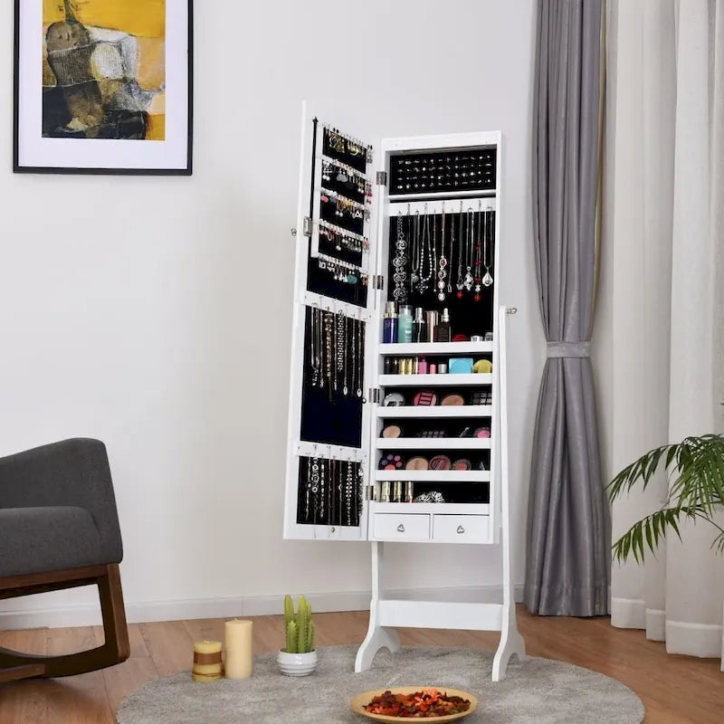 Copper Grove Newtown Espresso Jewelry Cabinet with LED Dressing Mirror