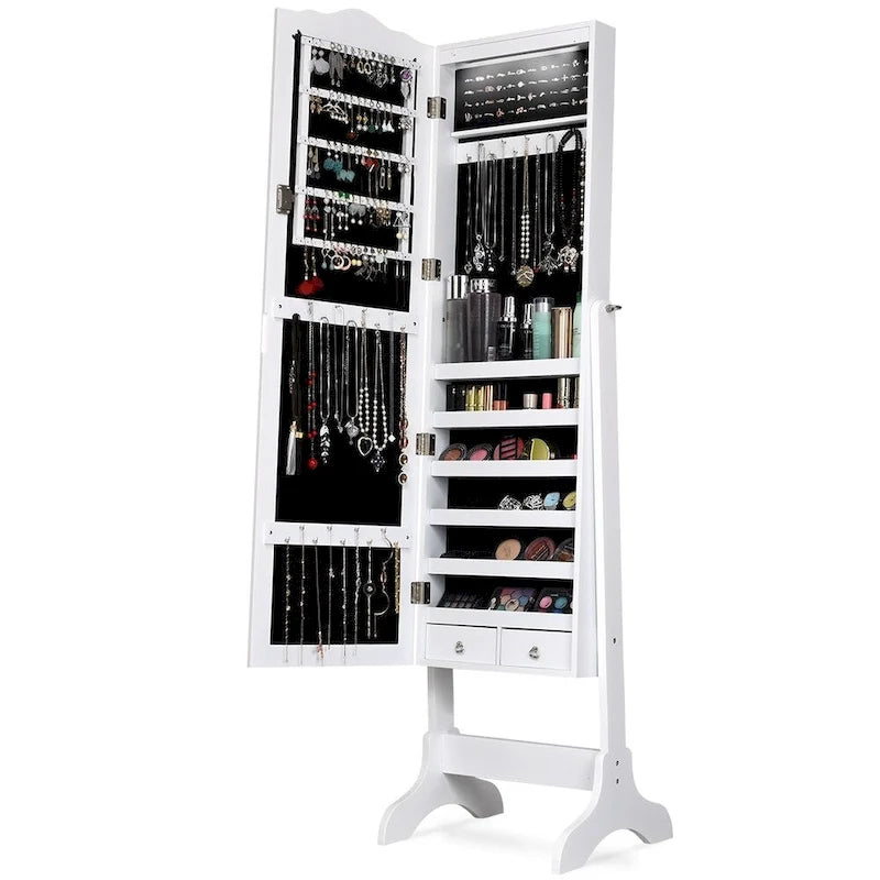 Copper Grove Newtown Espresso Jewelry Cabinet with LED Dressing Mirror