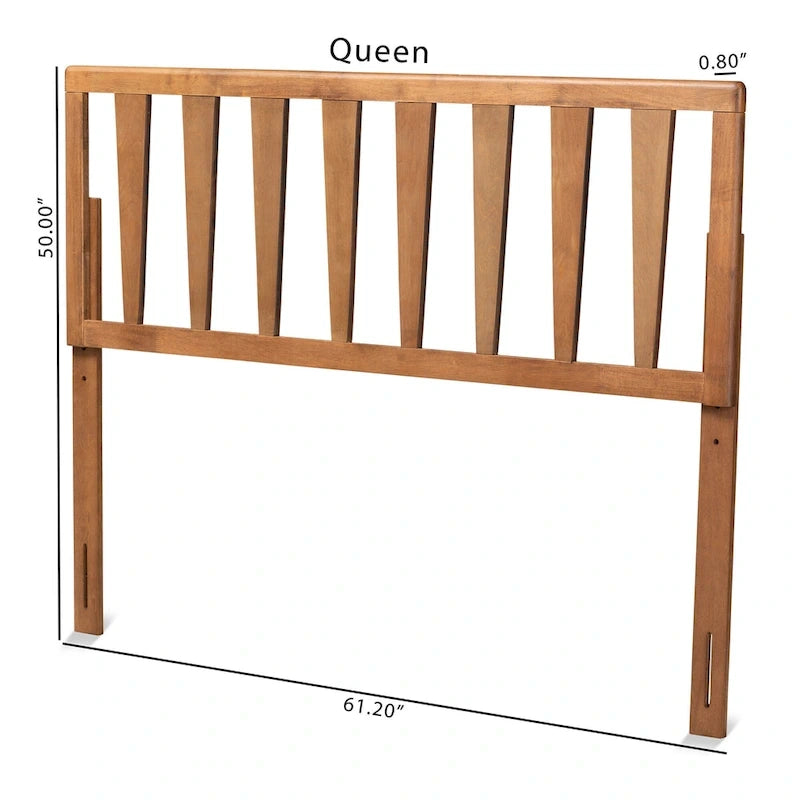 Duncan Contemporary Ash Walnut Finished Wood Headboard